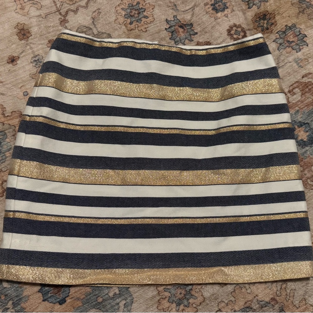 J. Crew Metallic Striped City Mini Skirt Size 0